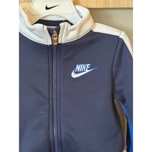 Nike Baby Boys 12M Navy Blue White Blue Tracksuit 2 Piece Set Jacket‎ Pants - Picture 3 of 5